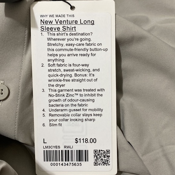 Lululemon New Venture Long Sleeve Shirt - Picture 4 of 4